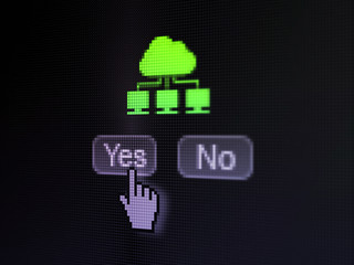 Cloud technology concept: Cloud Network on digital computer