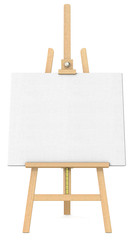 Easel and Canvas.