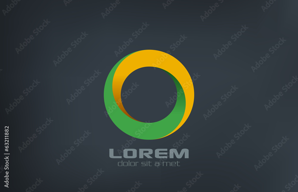 Poster circle infinity loop vector logo design. infinite looped icon