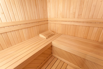 Fototapeta na wymiar Wooden scandinavian sauna room