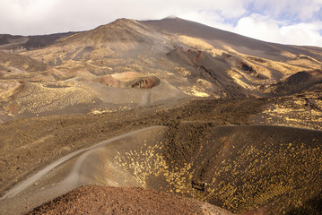 Etna volcano craters in Sicily, Italy