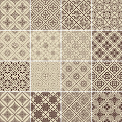 Set of 16 vintage seamless patterns.