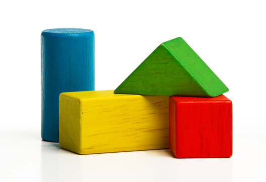 Toy Wooden Blocks, Multicolor Building Construction Bricks