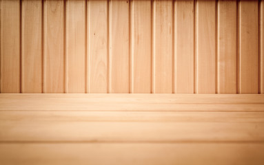 Closeup shot of brown wooden planks on floor and wall