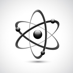 Atom logo symbol 3d