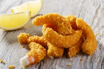 Fotobehang shrimp fried in breadcrumbs © koss13