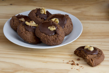 Iced Chocolate Biscuits on the Table