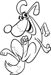 funny dog cartoon coloring page