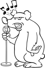 singing bear cartoon coloring page