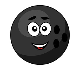 Black bowling ball with a happy smile