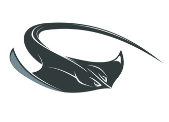 Swimming manta or sting ray