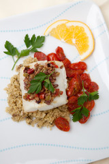 Halibut with Olive Tapenade Crust