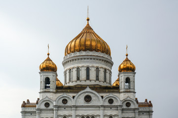 Fototapeta na wymiar Domes of Cathedral of Christ the Savior