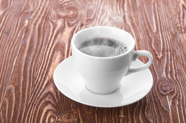coffee cup with space on the wooden table
