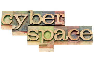 cyberspace in wood type