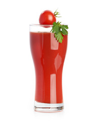 Tomato juice  isolated on white background