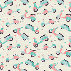 Bikes seamless pattern