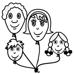 Luftballon Familie Sohn