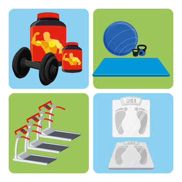 Set Of Sport And Gym Elements