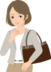 バッグを持ったビジネスウーマン