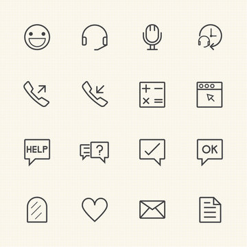 Call center icons set