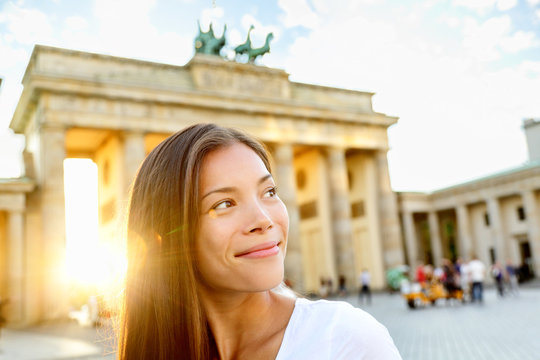 Berlin people - woman at Brandenburg Gate