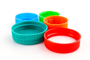 Plastic bottle cap isolated on white background