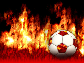 Fototapeta premium Burning Soccer Ball