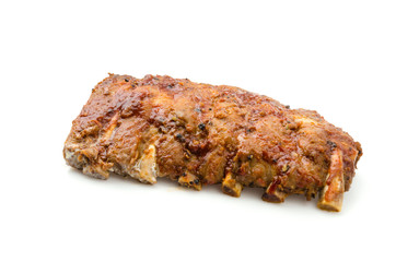 Ribs bbq pork isolated white background