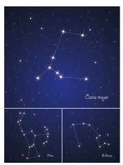 Constellations Canis major,Orion and Eridanus