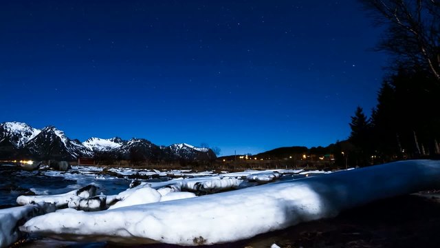 Nacht auf den winterlichen Lofoten