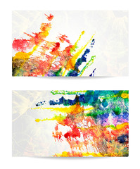 Vector abstract hand drawn set of watercolor backgrounds. EPS10