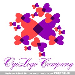 logo, shape, heart, day, love, white, red, valentine's