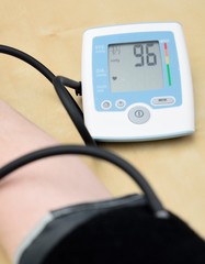 Instrument for measuring blood pressure on hand.