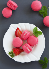 Makarons - with strawberry cream.