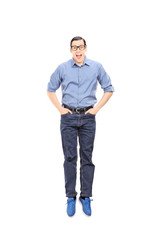 Fototapeta premium Young man jumping