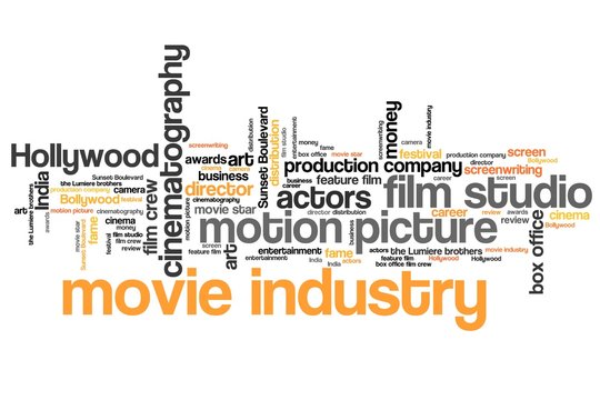 Movie industry - word cloud illustration