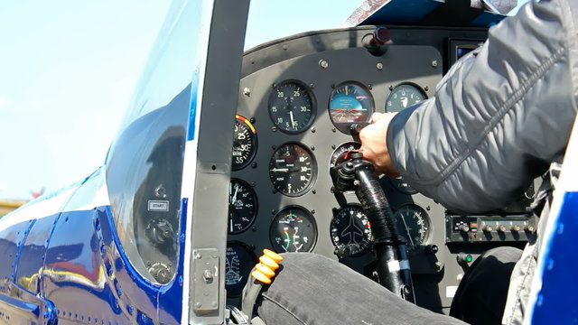 Cockpit of a sports airplane