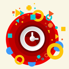 Fototapeta premium Clock on abstract colorful made from circles background with dif