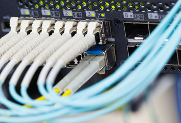 Optic fiber and SFP connected to switch