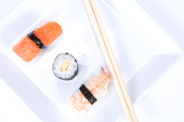 Sushi vista cenital.