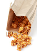 caramel popcorn in paper box