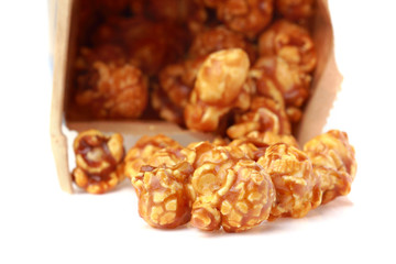 caramel popcorn in paper box