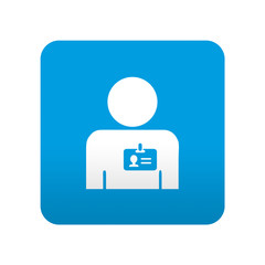 Etiqueta tipo app azul simbolo identidad