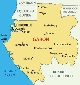 Gabon - Gabonese Republic - vector map