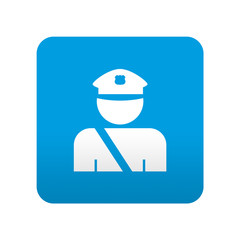Etiqueta tipo app azul simbolo policia