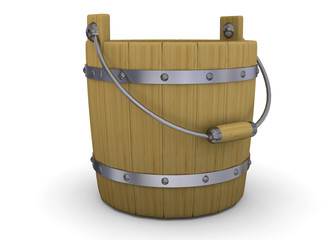 Wooden Bucket with Milk