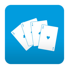 Etiqueta tipo app azul simbolo casino online
