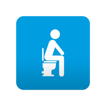Etiqueta tipo app azul simbolo WC