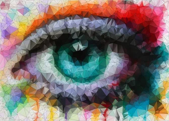schönes Auge im geometrischen Styling abstrakter geometrischer Hintergrund © Egor Lisovskiy